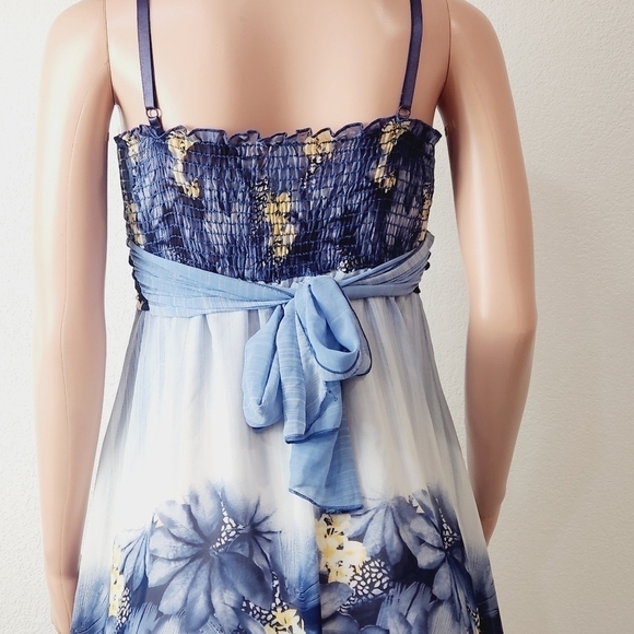 CAMEO Strapless Floral Spring Flowers Wrap Around Belt Tie Mini Dress Size: M - Picture 7 of 11